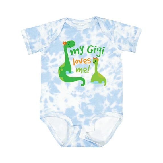 Inktastic My Gigi Loves Me Grandson Dinosaur Boys Baby Bodysuit
