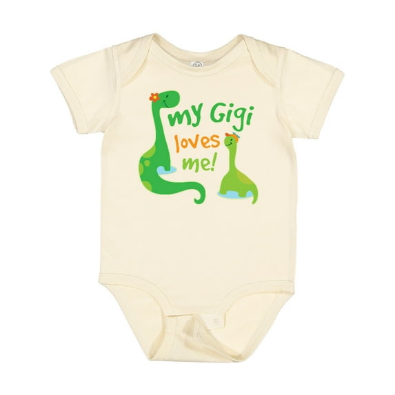 Inktastic My Gigi Loves Me Grandson Dinosaur Boys Baby Bodysuit