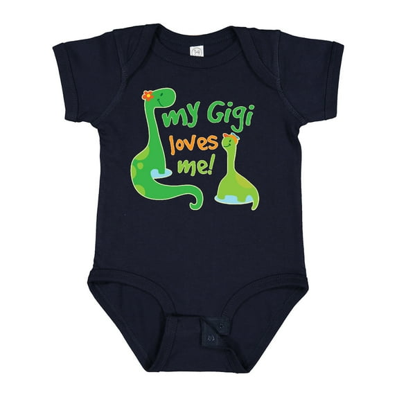 Inktastic My Gigi Loves Me Grandson Dinosaur Boys Baby Bodysuit
