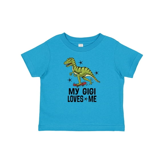 Inktastic My Gigi Loves Me Grandson Dinosaur Boys Baby T-Shirt
