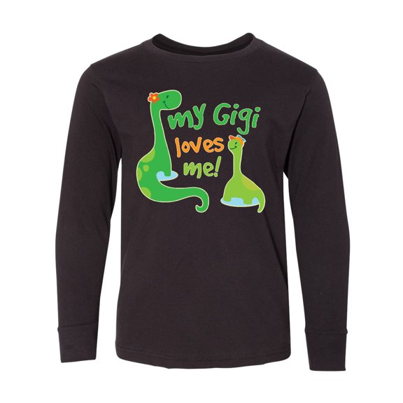 Inktastic My Gigi Loves Me Grandson Gift Long Sleeve Youth T-Shirt