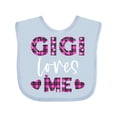 thumbnail image 1 of Inktastic My Gigi Loves Me Hearts in Pink Plaid Boys or Girls Baby Bib, 1 of 3