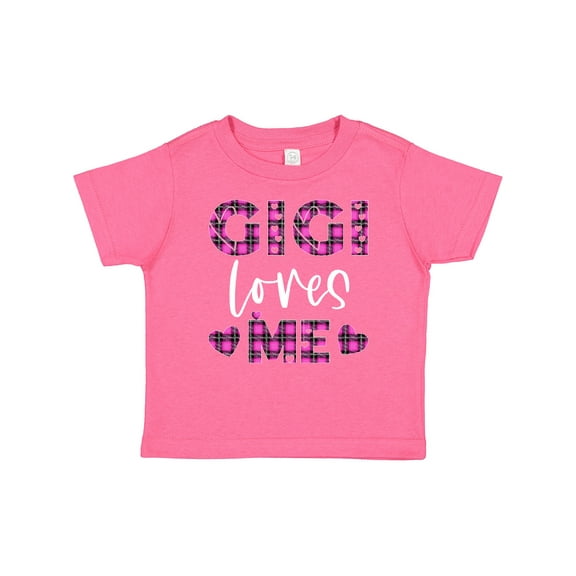Inktastic My Gigi Loves Me Hearts in Pink Plaid Boys or Girls Baby T-Shirt
