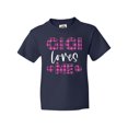 thumbnail image 1 of Inktastic My Gigi Loves Me Hearts in Pink Plaid Youth T-Shirt, 1 of 4