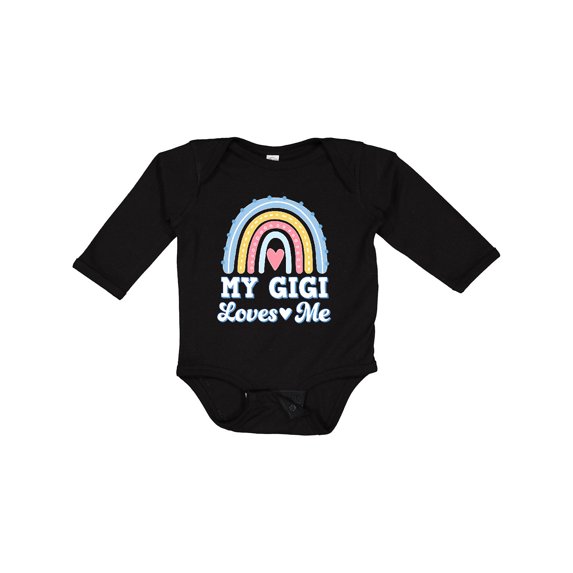 Inktastic My Gigi Loves Me Retro Rainbow Girls Long Sleeve Baby Bodysuit