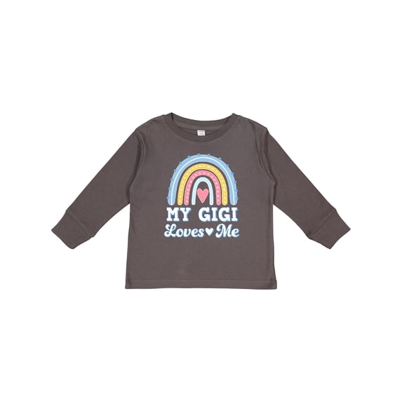 Inktastic My Gigi Loves Me Retro Rainbow Girls Long Sleeve Toddler T-Shirt