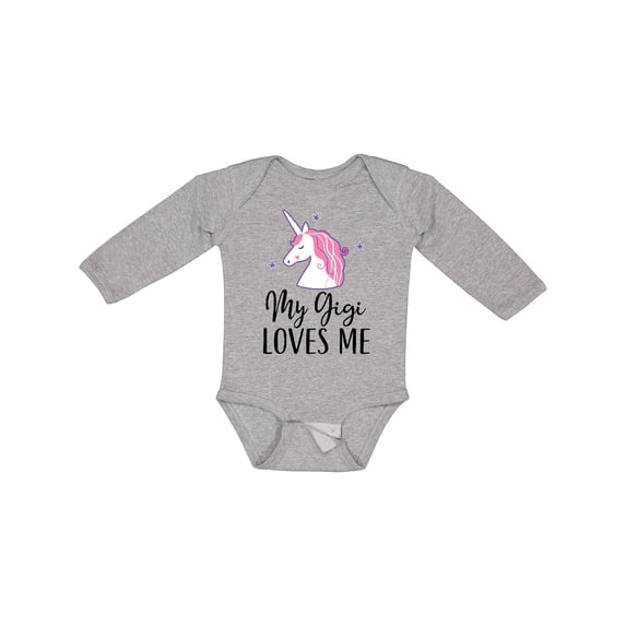 Inktastic My Gigi Loves Me Unicorn Girls Girls Long Sleeve Baby Bodysuit