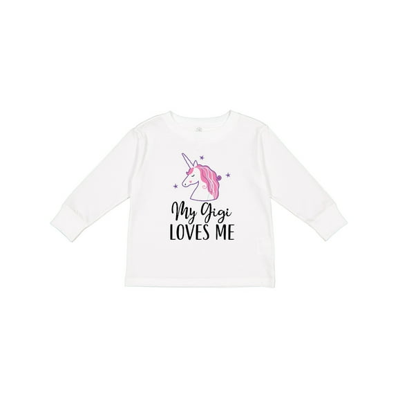 Inktastic My Gigi Loves Me Unicorn Girls Girls Long Sleeve Toddler T-Shirt