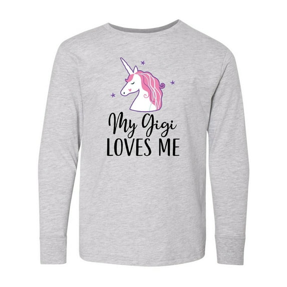 Inktastic My Gigi Loves Me Unicorn Girls Long Sleeve Youth T-Shirt