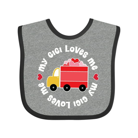 Inktastic My Gigi Loves Me Valentine Truck Boys or Girls Baby Bib