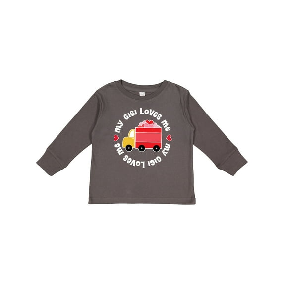 Inktastic My Gigi Loves Me Valentine Truck Boys or Girls Long Sleeve Toddler T-Shirt