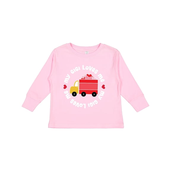 Inktastic My Gigi Loves Me Valentine Truck Boys or Girls Long Sleeve Toddler T-Shirt