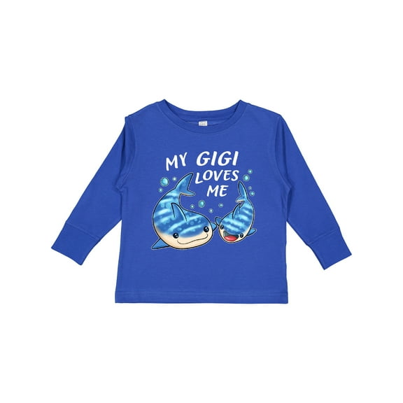 Inktastic My Gigi Loves Me Whale Shark Boys or Girls Long Sleeve Toddler T-Shirt