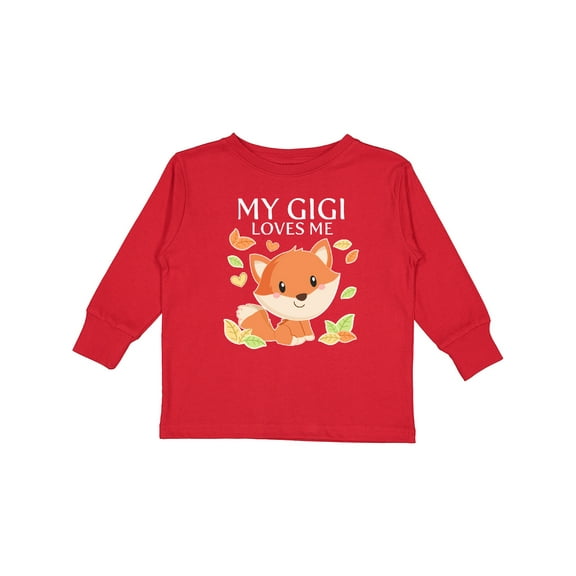 Inktastic My Gigi Loves Me- little fox Boys or Girls Long Sleeve Toddler T-Shirt