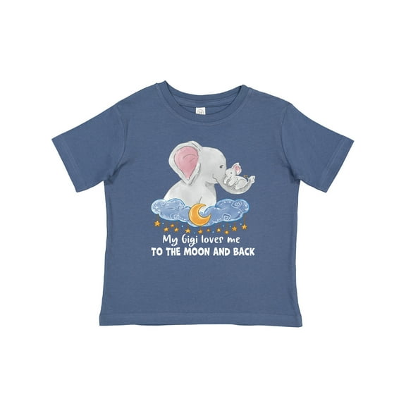 Inktastic My Gigi Loves Me to the Moon and Back Elephant Family Boys or Girls Baby T-Shirt