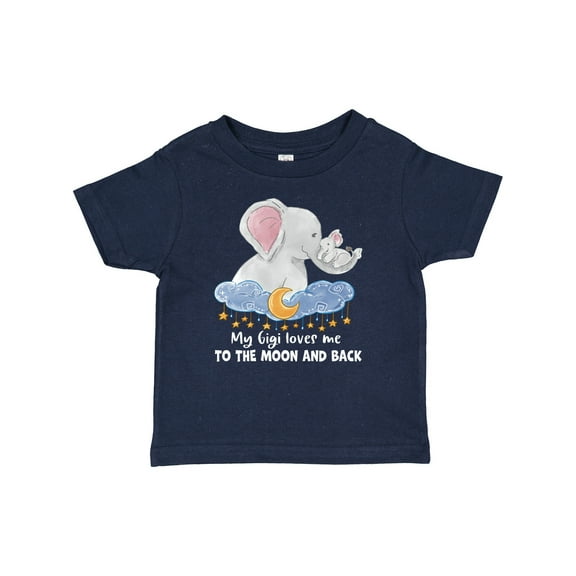 Inktastic My Gigi Loves Me to the Moon and Back Elephant Family Boys or Girls Baby T-Shirt