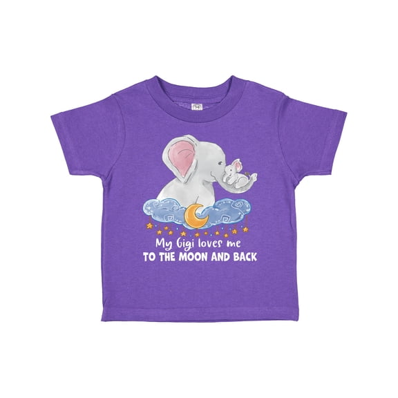 Inktastic My Gigi Loves Me to the Moon and Back Elephant Family Boys or Girls Toddler T-Shirt