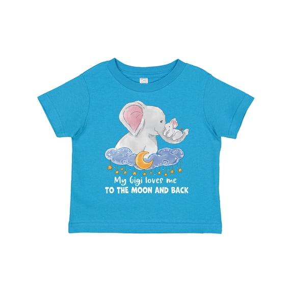 Inktastic My Gigi Loves Me to the Moon and Back Elephant Family Boys or Girls Toddler T-Shirt