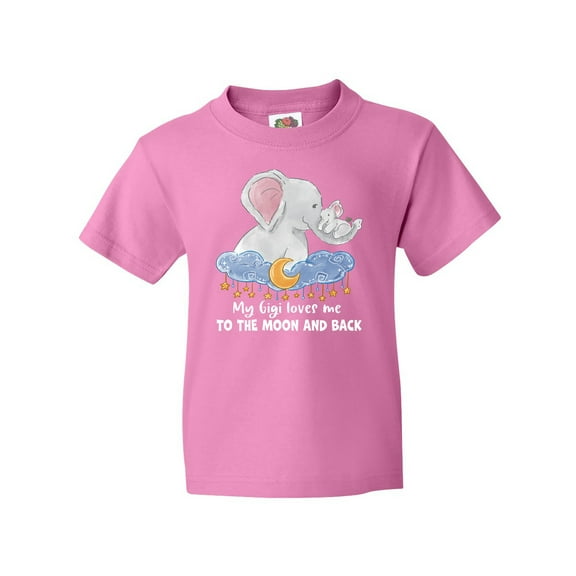 Inktastic My Gigi Loves Me to the Moon and Back Elephant Family Youth T-Shirt