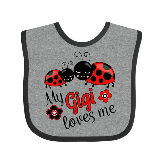 Inktastic My Gigi Loves Me with Cute Ladybugs Boys or Girls Baby Bib