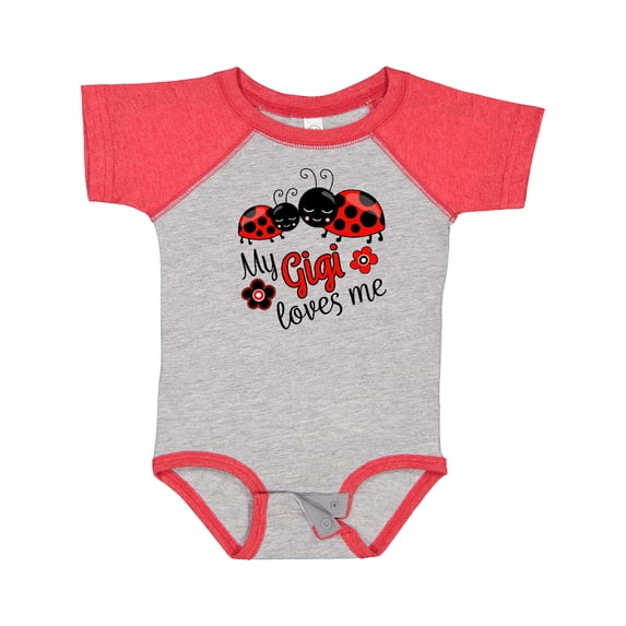Inktastic My Gigi Loves Me with Cute Ladybugs Boys or Girls Baby Bodysuit