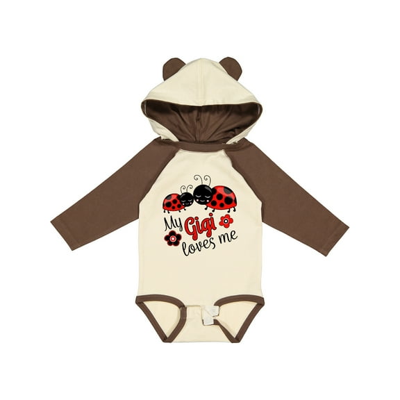 Inktastic My Gigi Loves Me with Cute Ladybugs Boys or Girls Long Sleeve Baby Bodysuit