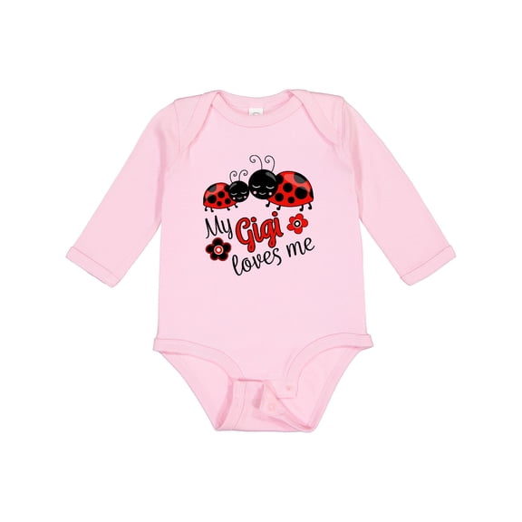 Inktastic My Gigi Loves Me with Cute Ladybugs Boys or Girls Long Sleeve Baby Bodysuit