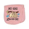 thumbnail image 1 of Inktastic My Gigi Loves Me with Sloth and Hearts Baby Burp Cloth, 1 of 3