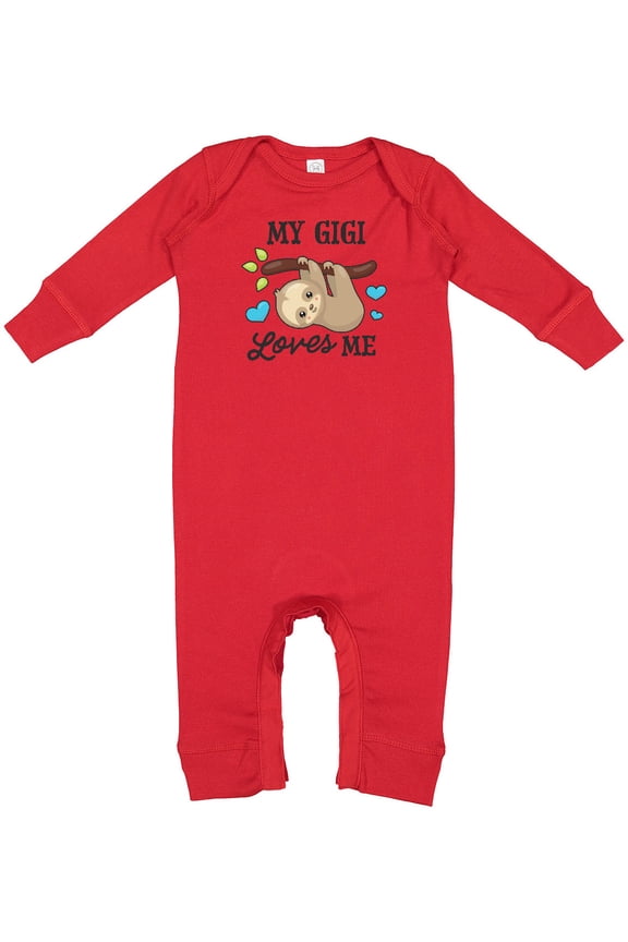 My Gigi Loves Me with Sloth and Hearts Baby Romper Coveralls