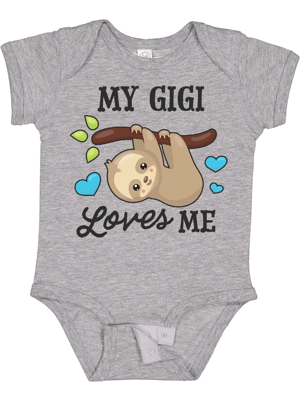 Inktastic My Gigi Loves Me with Sloth and Hearts Boys or Girls Baby Bodysuit