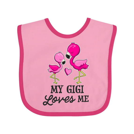 Inktastic My Gigi Loves Me with Two Flamingos Boys or Girls Baby Bib