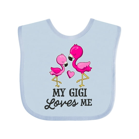 Inktastic My Gigi Loves Me with Two Flamingos Boys or Girls Baby Bib