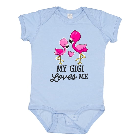Inktastic My Gigi Loves me with Two Flamingos Boys or Girls Baby Bodysuit