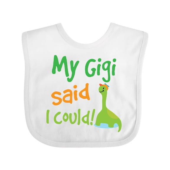 Inktastic My Gigi Said I Could Grandson Dinosaur Boys Baby Bib