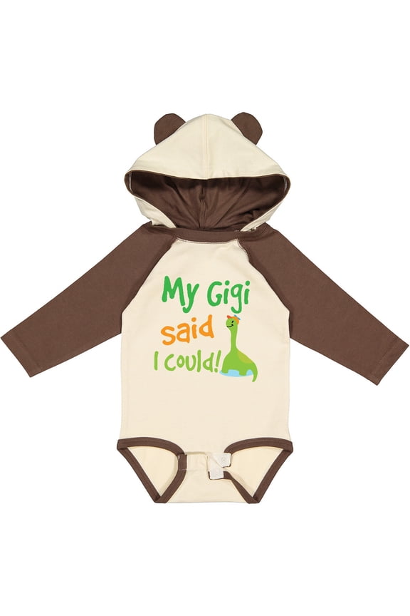 My Gigi Said I Could Grandson Dinosaur Boys Long Sleeve Baby Bodysuit