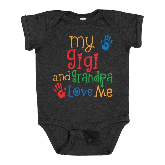 Inktastic My Gigi and Grandpa Love Me Boys or Girls Baby Bodysuit