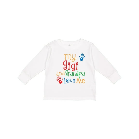 Inktastic My Gigi and Grandpa Love Me Boys or Girls Long Sleeve Toddler T-Shirt