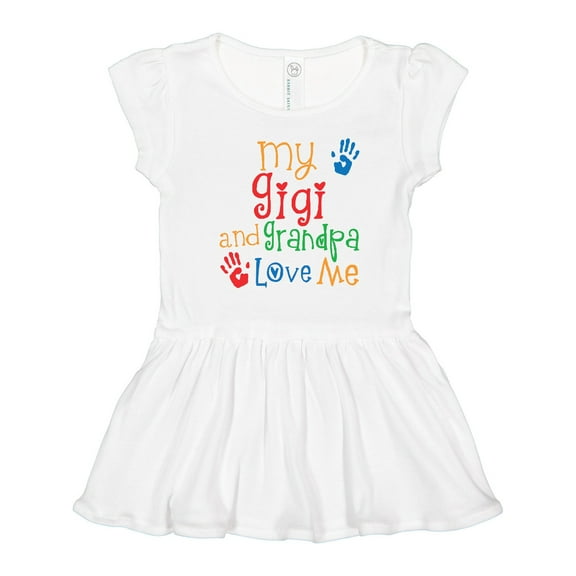Inktastic My Gigi and Grandpa Love Me Girls Toddler Dress