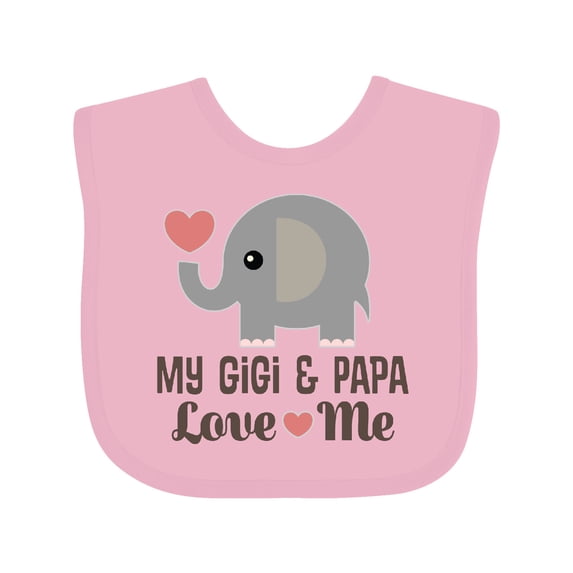 Inktastic My Gigi and Papa Love Me Boys or Girls Baby Bib
