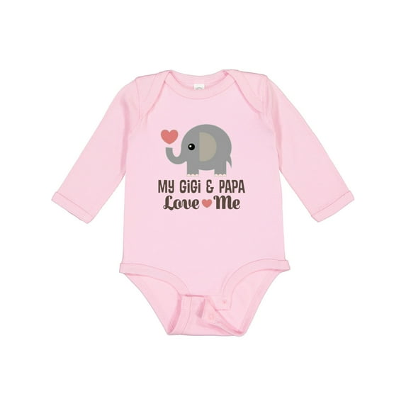Inktastic My Gigi and Papa Love Me Boys or Girls Long Sleeve Baby Bodysuit