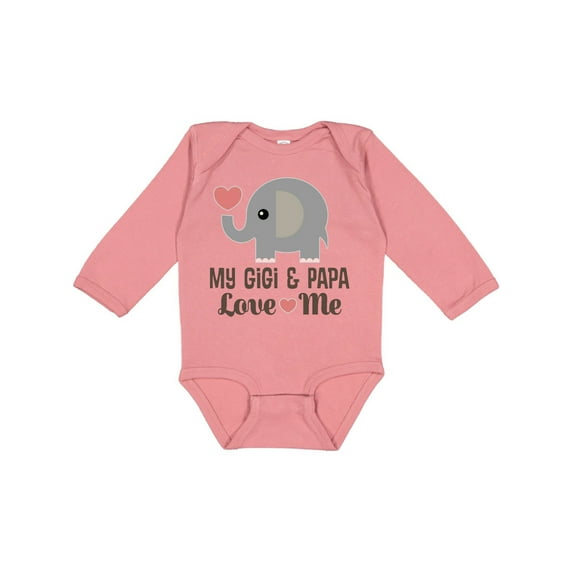 Inktastic My Gigi and Papa Love Me Boys or Girls Long Sleeve Baby Bodysuit