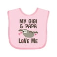 thumbnail image 1 of Inktastic My Gigi and Papa Love Me Girls Baby Bib, 1 of 4