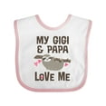 thumbnail image 1 of Inktastic My Gigi and Papa Love Me Girls Baby Bib, 1 of 4