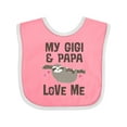 thumbnail image 1 of Inktastic My Gigi and Papa Love Me Girls Baby Bib, 1 of 4
