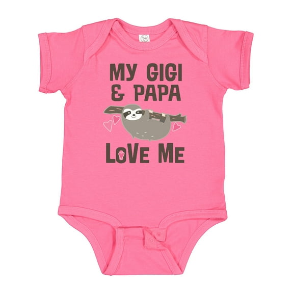 Inktastic My Gigi and Papa Love Me Girls Baby Bodysuit