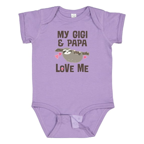Inktastic My Gigi and Papa Love Me Girls Baby Bodysuit