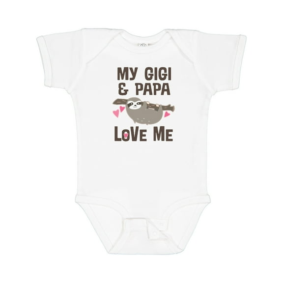 Inktastic My Gigi and Papa Love Me Girls Baby Bodysuit