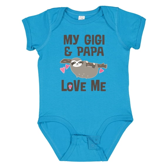 Inktastic My Gigi and Papa Love Me Girls Baby Bodysuit