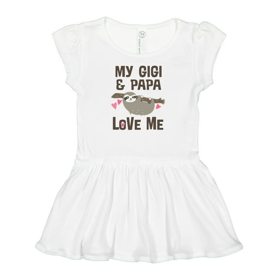 Inktastic My Gigi and Papa Love Me Girls Baby Dress