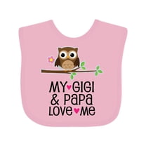 Inktastic My Gigi and Papa Love Me Granddaughter Girls Baby Bib